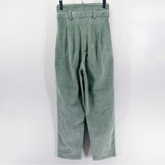 Revolve Song of Style Patricia Pants High Waisted Tapered Corduroy Green S - Picture 3 of 7